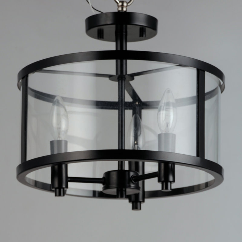 Senne Glass Flushmount, Black