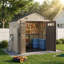 8 Ft. W X 6 Ft. D  Apex Outdoor Garden Shed Outdoor Storage Shed With Floor & Ventilation