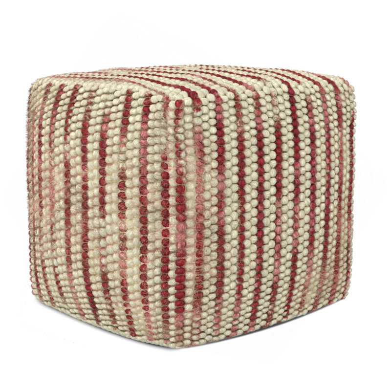 Zoey - Pouf cubique tissé - marron