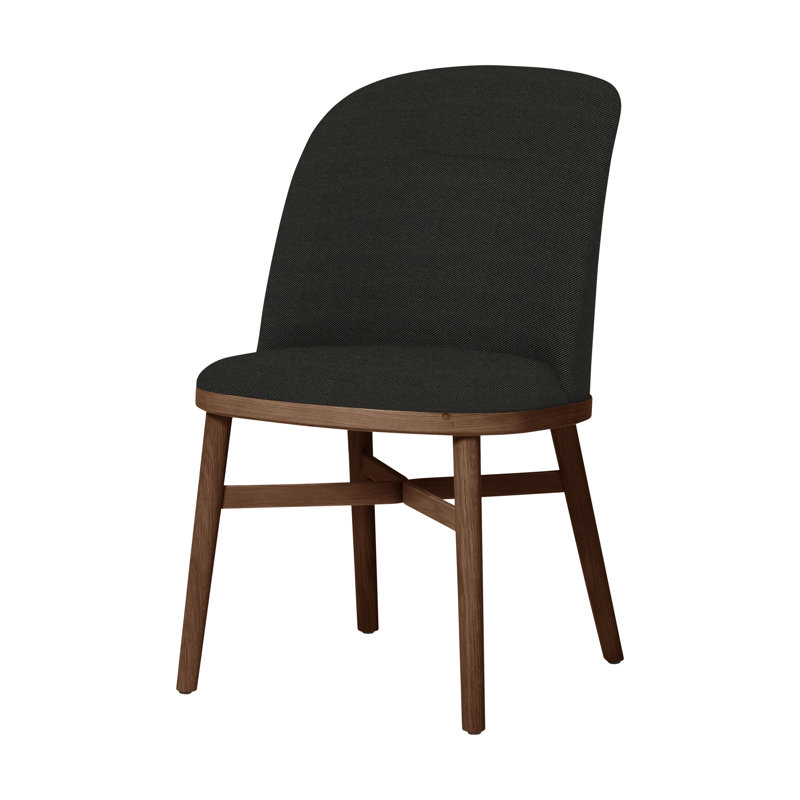 Bund 18'' H Upholstered Dining Chair, Natural Walnut, Medley 60004