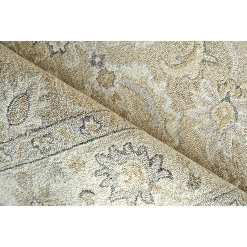Avondale Hand Tufted New Zealand Wool Beige/Ivory Area Rug, 9'X12'
