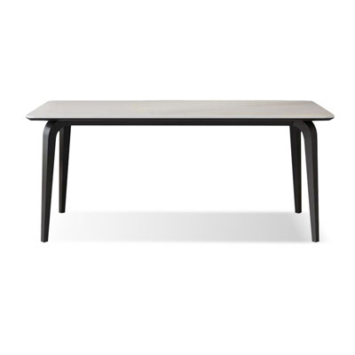 White rock plate rectangular dining table