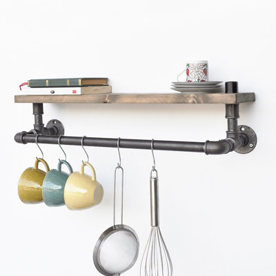 Harshman Floating Shelf with Towel Bar