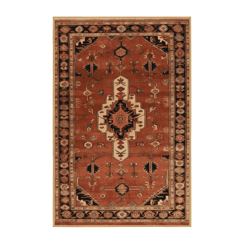 Tapis brun lavable à la machine, Rectangle de 5 pi x 8 pi