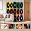 Paravent 4 panneaux à cloisons pliantes Royal Disque vinyle coloré Grille Pop Art Retro Platine vinyle