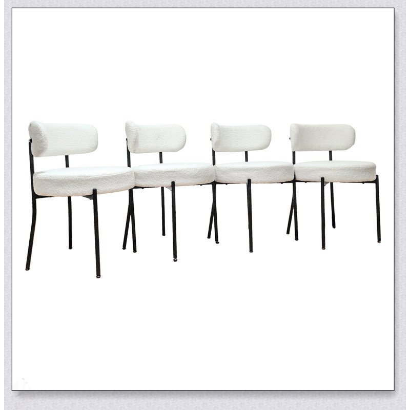 Ensemble de 4 chaises de salle à manger blanches de style Mid-Century moderne, confortables et élégantes, 4