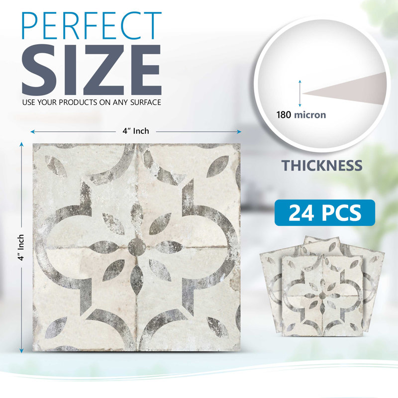 8'' W x 8'' L Vinyl Peel and Stick Mosaic Tile