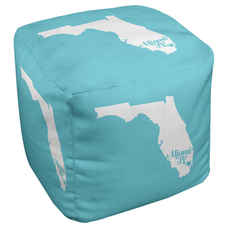Repose-pieds cube en floride miami, Bleu sarcelle