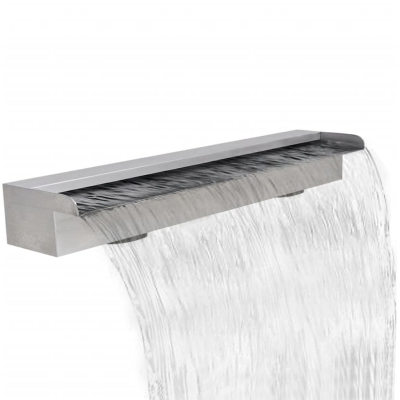 Conklin Outdoor Stainless Steel Waterfall Fountain, 3.15" H x 35.43" W x 4.5" D