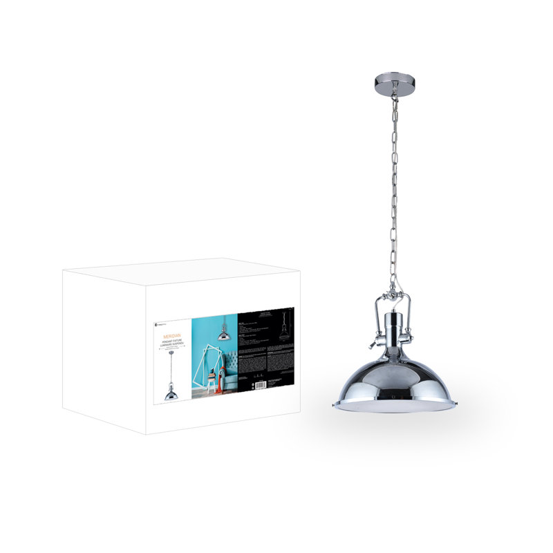 Luminaire suspendu en dôme à 1 lumière Meridian