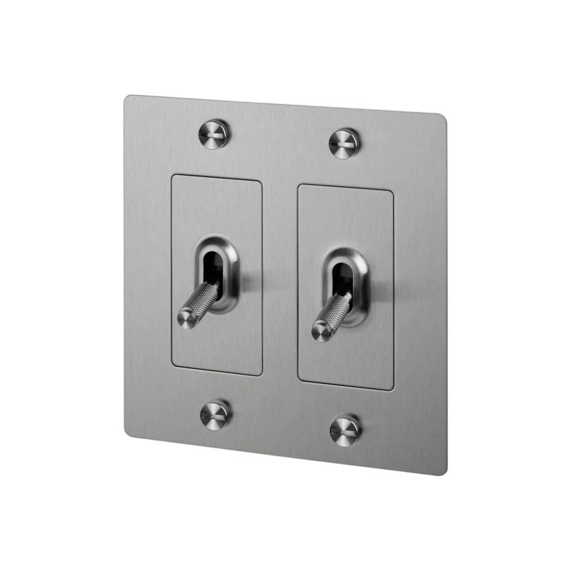 Toggle Switches Double Light Switch, Stainless Steel