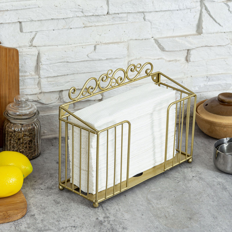 Iron Paper Towel Holder, Brass