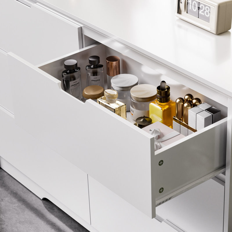 Commode 6 tiroirs Winston Porter, Blanc