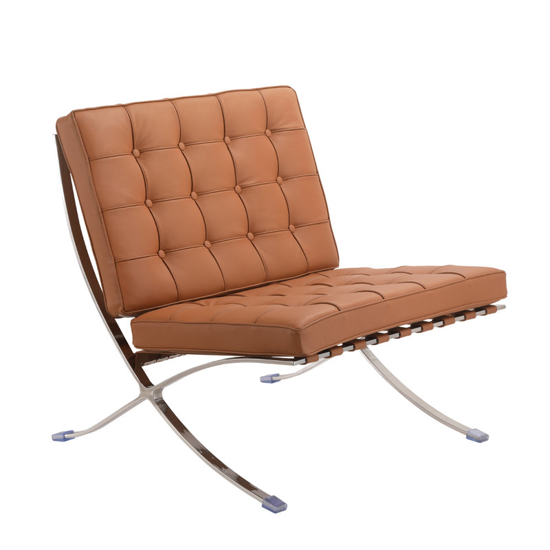 Chaise d'appoint Modern Bran - Brun clair, Simili cuir brun clair