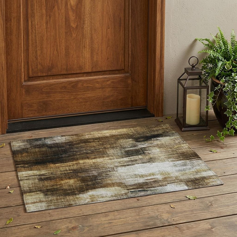 Tapis extérieur antidérapant lavable antidérapant 2 pi x 3 pi chocolat