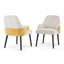 Ensemble de 2 chaises de salle à manger d'intérieur, fauteuil en tissu bicolore beige et jaune avec structure robuste, chaise d'appoint moderne pour salle à manger / salon, 300 lb-1651425545
