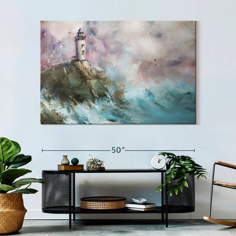 Aletra Cliffside Lighthouse, 34" H x 51" W
