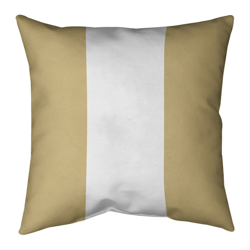 Coussin en suède Colorado, 14 po x 14 po, Doré / blanc / doré