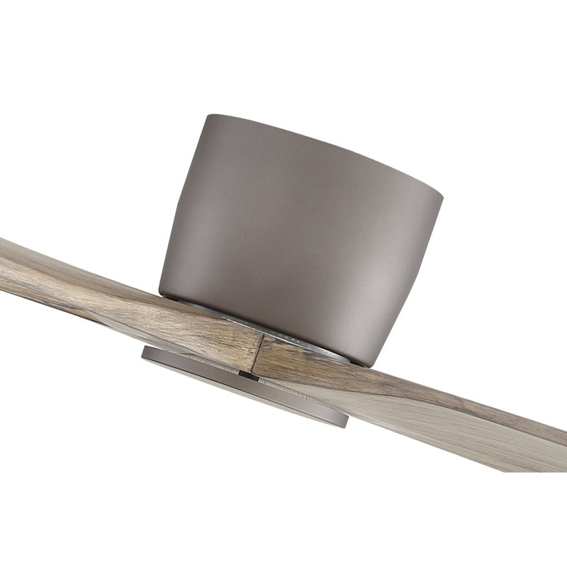 Milan 54inch 6 Solid Wood Blades Dc Motor Indoor Flush Mount Ceiling Fan With Remote, Charcoal Grey, 54", Gray, Gray