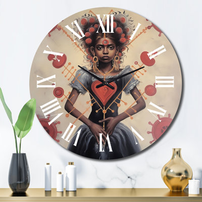 Horloge murale en métal Sacred Heart Yoruba Goddess Of Love