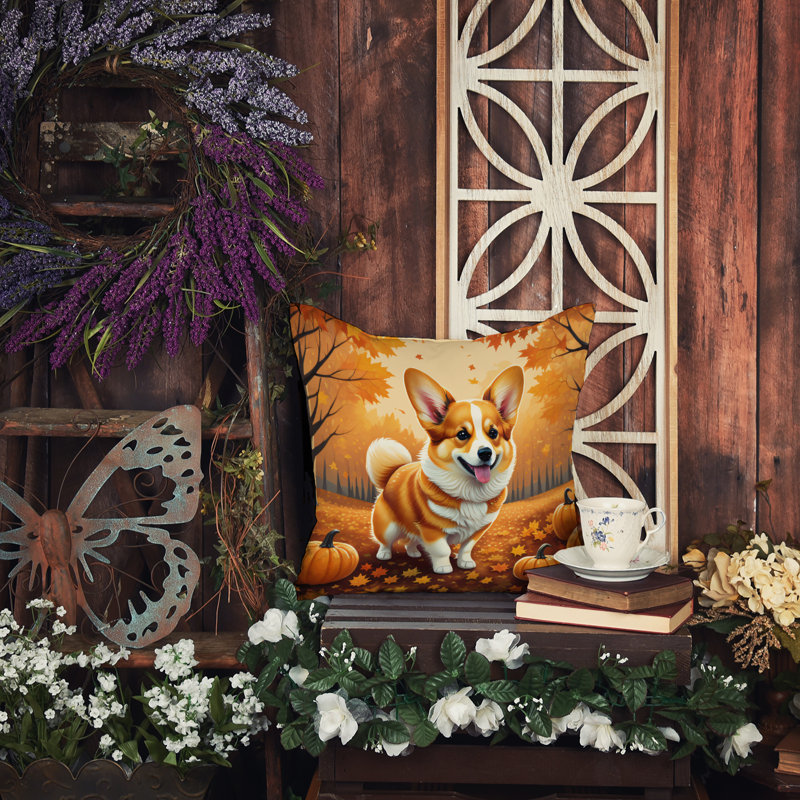 Coussin Corgi, 14 po x 14 po