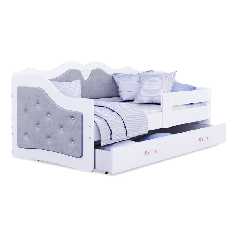 Mixon Kids with Drawers, 80 x 180 cm, White/Grey