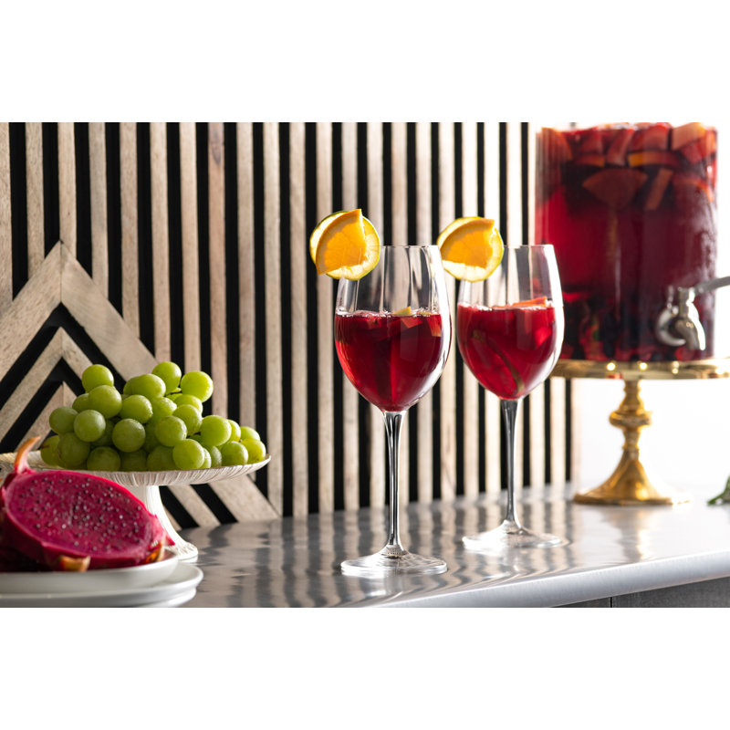 Crystal Red Wine Glass, Clear/Silver