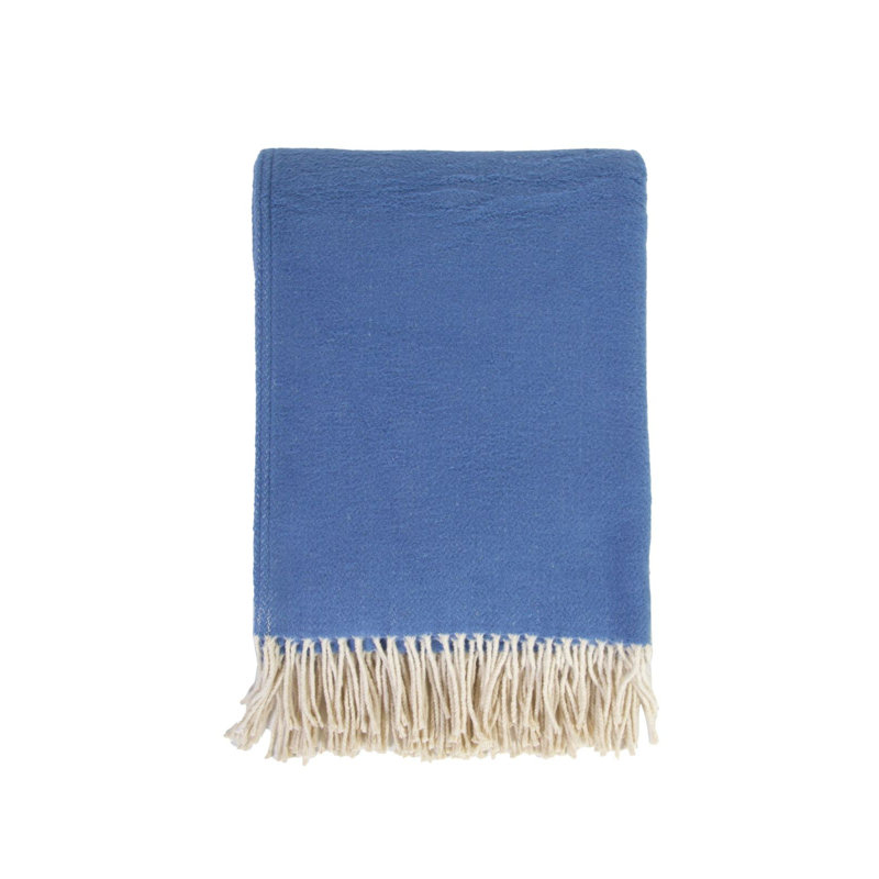 Billie Hand Woven Throw Blanket, Blue