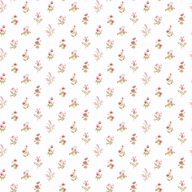 Pretty Prints Mini Garden Spot 10.05m x 53cm Matte Wallpaper Roll, Red