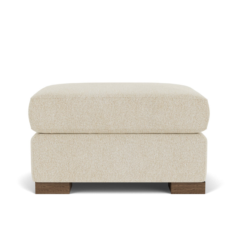 Upholstered Ottoman, Beige 100% Polyester