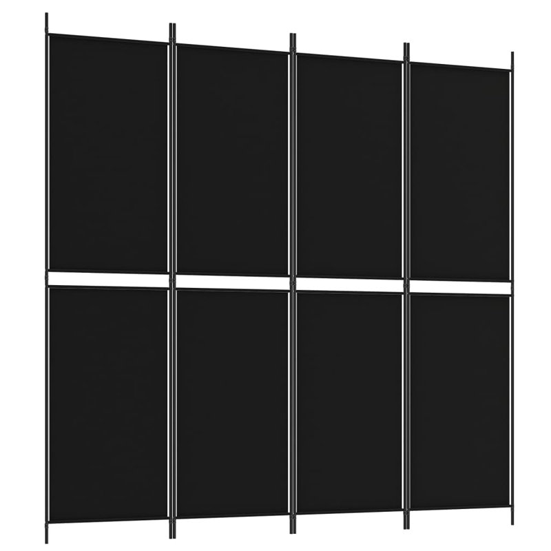 Cloison pliante Rikkea, 4, H 78,7 po x l 78,7 po, Noir