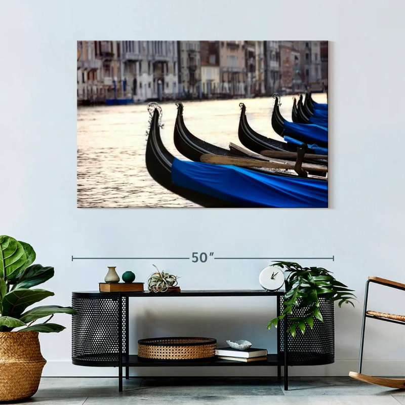 Mehar Gondolas In Venice Italy, 32" H x 48" W