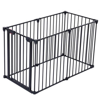 150" Metal Gate For Christmas Tree. 6 Panels Configurable Play Yard Fence Stairs, House, Fireplace. Adjustable Gate. Fireplace, House. Tree Stairs