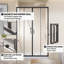 Porte de douche coulissante en aluminium noir mat de 122 cm x 183 cm (48 po x 72 po) avec ouverture centrale à 4 panneaux et double vitrage trempé