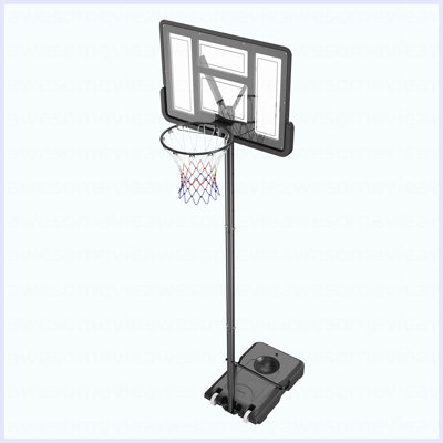 Panier de basketball, système de panneau portatif à hauteur ajustable de 4 à 10 pieds, panier de basketball et but de basketball pour enfants et adultes de 44 pouces, avec support, et base remplissable, pour l'extérieur / l'intérieur