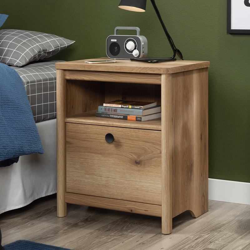Arlette 22.84'' W Plywood / Laminate Board Nightstand, Timber Oak