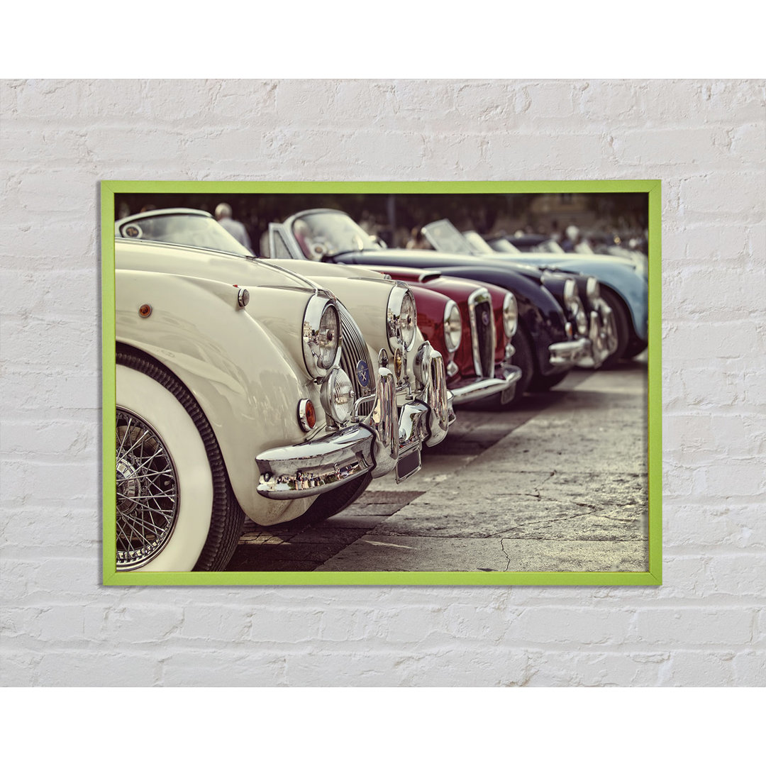 Atreyus Classic Cars In A Row - Einzelne Bilderrahmen Kunstdrucke