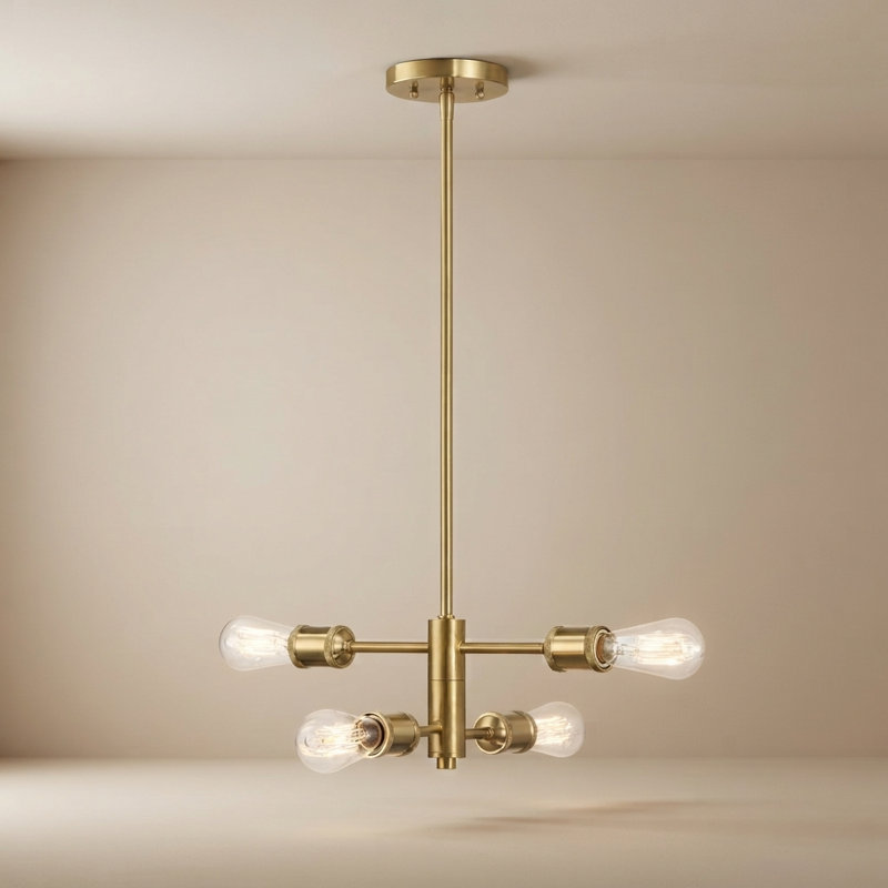 Lampe suspendue Tivat (quatre lumières, or)