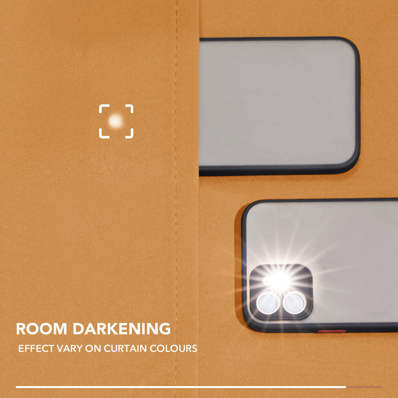 Raghdah Polyester Blackout Tab Top Curtain Pair, 55cm Width x 290cm Drop
