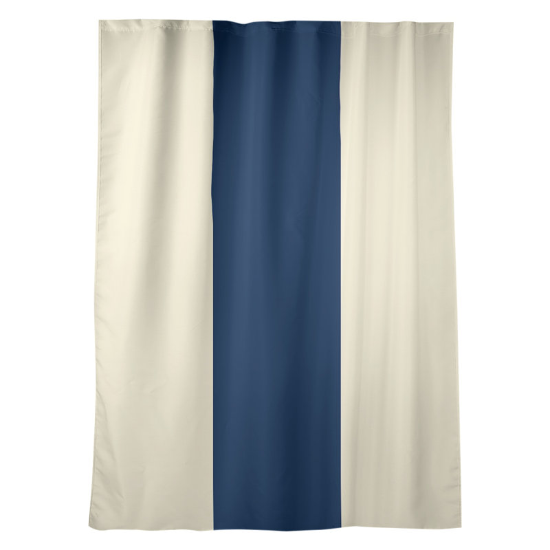 Room Darkening Curtain Single Panel, Seattle Baseball Cream/Navy Blue/Cream