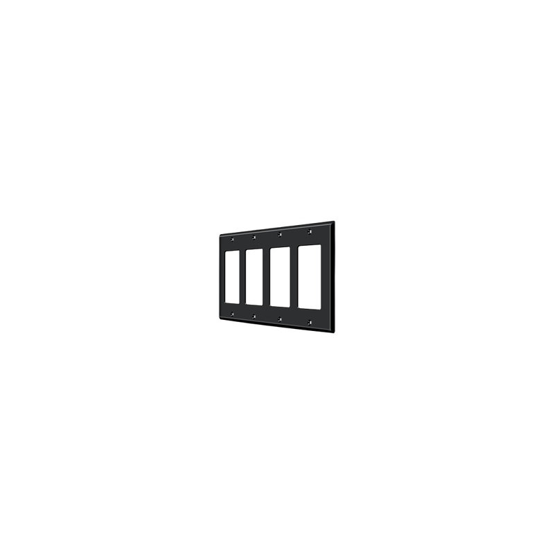 Deltana SWP4744U19 Switch Plate, Quadruple Rocker in Paint Black, Black