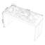 Bureau Platinum Diamond Natural Stone avec pieds en acrylique et placage de cuir-1869377816