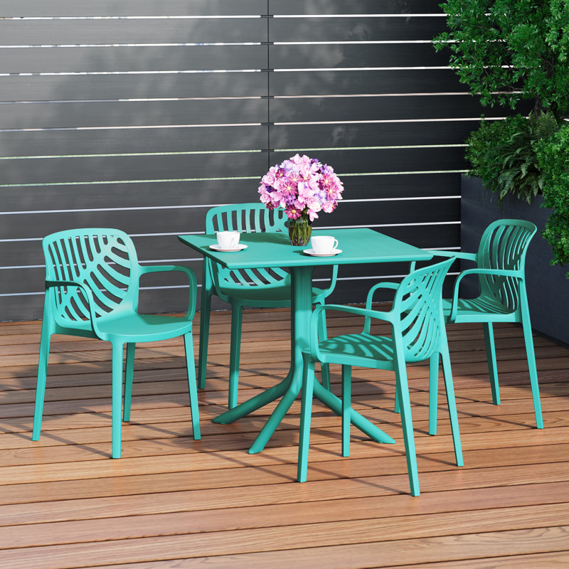 Ensemble repas carré pour 4 personnes, Teal