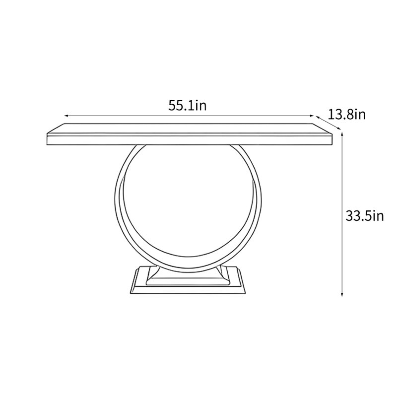 Console 47,2 po Orona, H 33,5 po x l 55,1 po x P 13,8 po, Blanc, Gris