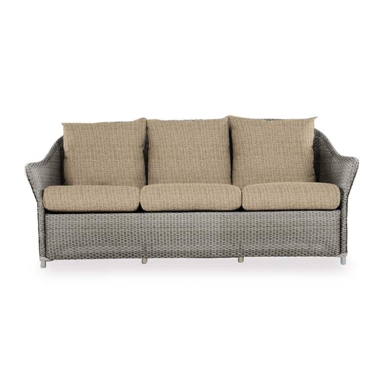 Weekend Retreat Outdoor 3 - Seat Patio Sofa, Pewter, Canvas Black Sunbrella® Canvas