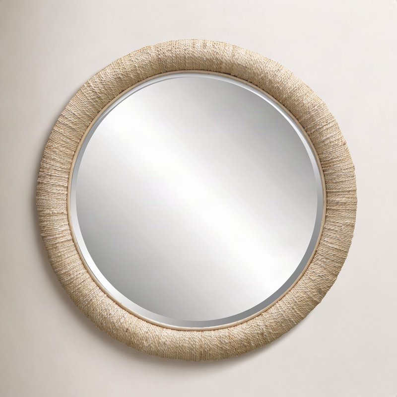 Mellonia Rattan Round Wall Mirror, Natural