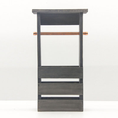 Solid Wood Accent Shelf with Towel Bar