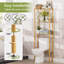 Tablette de rangement en bambou au-dessus de la toilette - Organisateur de salle de bain autoportant à 3 niveaux, tablette compacte pour la toilette au-dessus, imperméable et antirouille, couleur naturelle