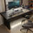 Black Rectangular Solid Wood with 2 drawers desk
