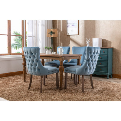  Demarco Luxury Velvet Upholstered Kitchen Dining Chairs